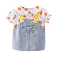 new summer baby clothes suit children girl cute fashion short sleeve shirt skirt 2pcsset toddler casual costume kids tracksuits