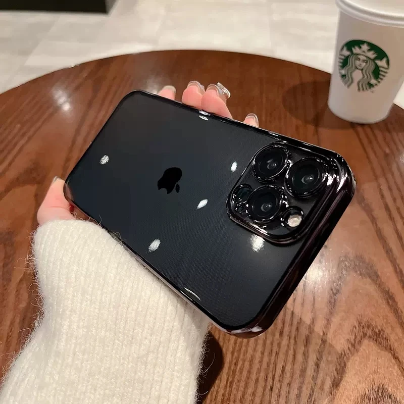 

Роскошный прозрачный чехол с квадратной рамкой для iPhone 14 11 12 13 Pro Max Mini X XS XR 7 8 SE 2020, мягкий прозрачный силиконовый чехол