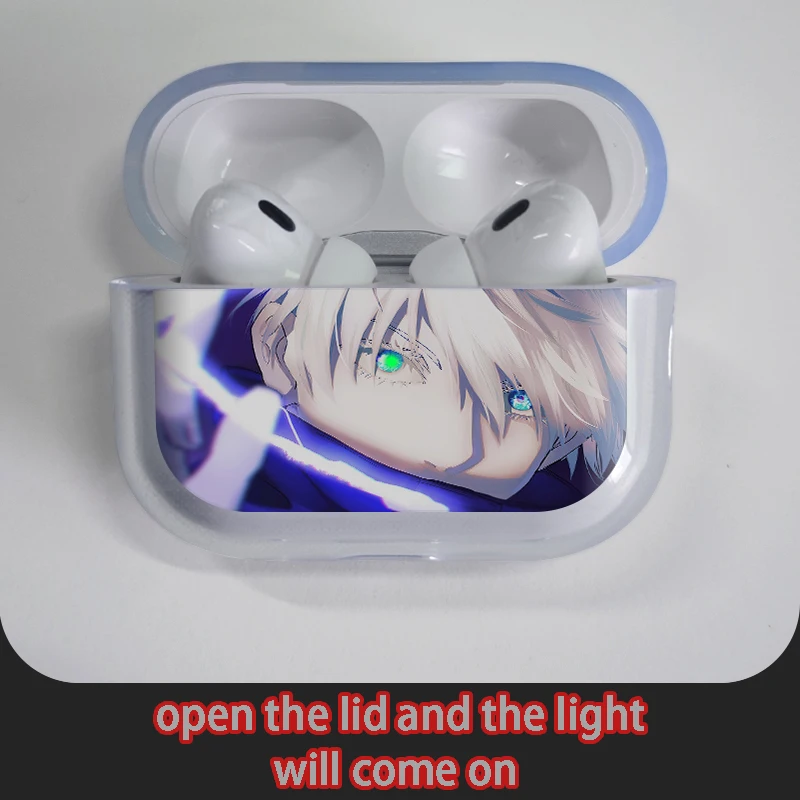 Чехол для наушников Jujutsu Kaisen Gojo Satoru Apple Airpods 4 2 3 Pro прозрачный