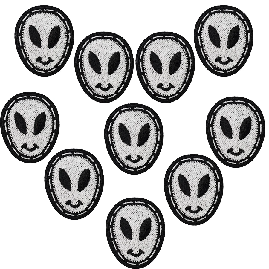 

10pcs alien badges patches for clothing iron embroidered patch applique iron sew on patches sewing accessories for Diy clothes