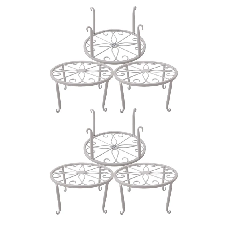 

Metal Plant Stand Floor Flower Pot Rack Iron Art Plant Stands Pot Holder,6 Pieces In One Package (White)