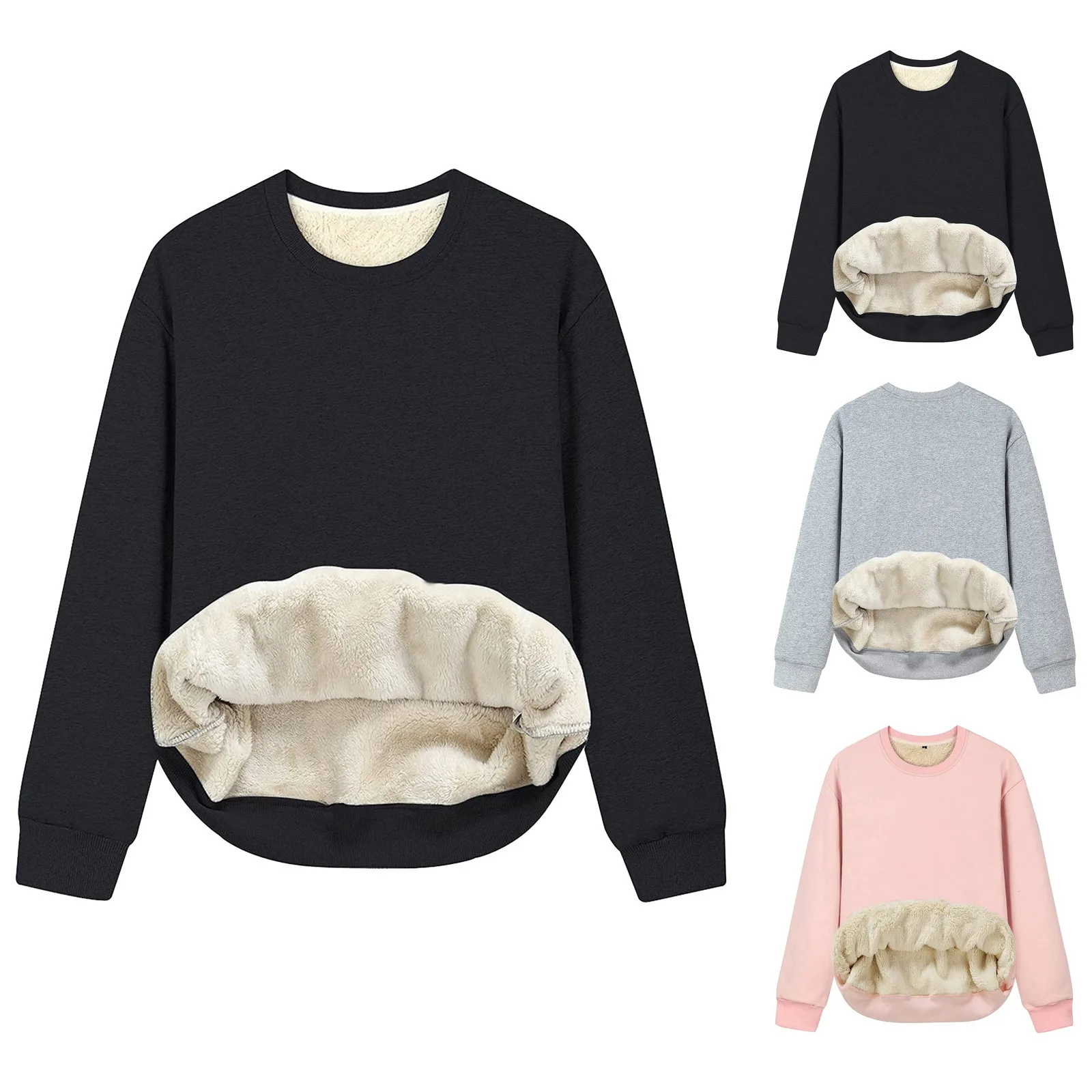 Зимние женские утепленные толстовки с капюшоном куртки на молнии теплый пуловер