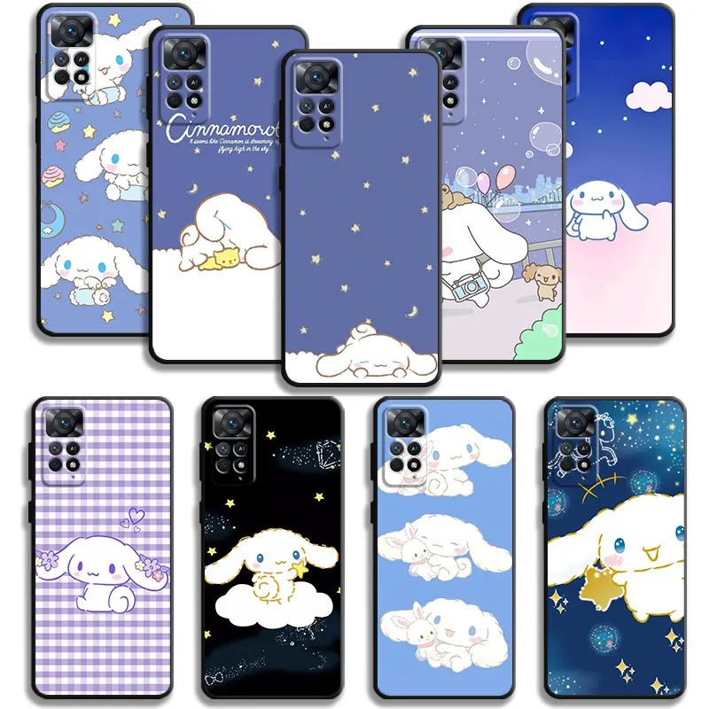 Чехол Cinnamoroll Звезда Луна Ночь сна для Xiaomi Redmi Note 11T 11S 11 10 8 Pro 9 9S 9T 8T Mi 9A 9C 10C K40 K50 чехол