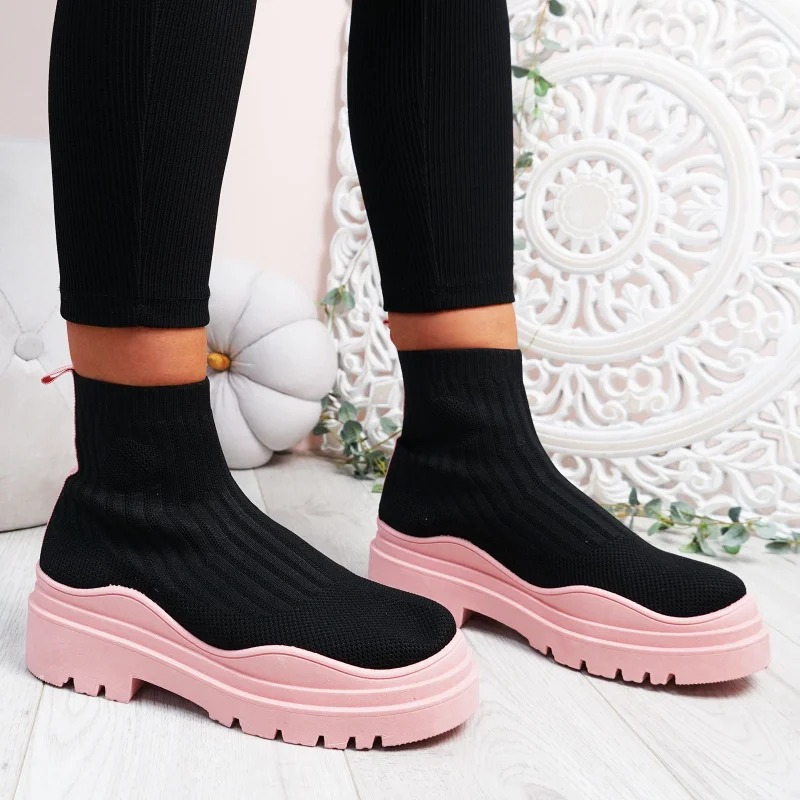 

Women Ankle Boots Knitted Socks Platform Women Boots Women Casual Comfortable Simple Fashion Boots Botas Mujer Womens Shoes
