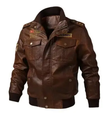 

Spring and Autumn men's leather jacket wholesale cross-border exclusively for large size motorcycle leather men's coat