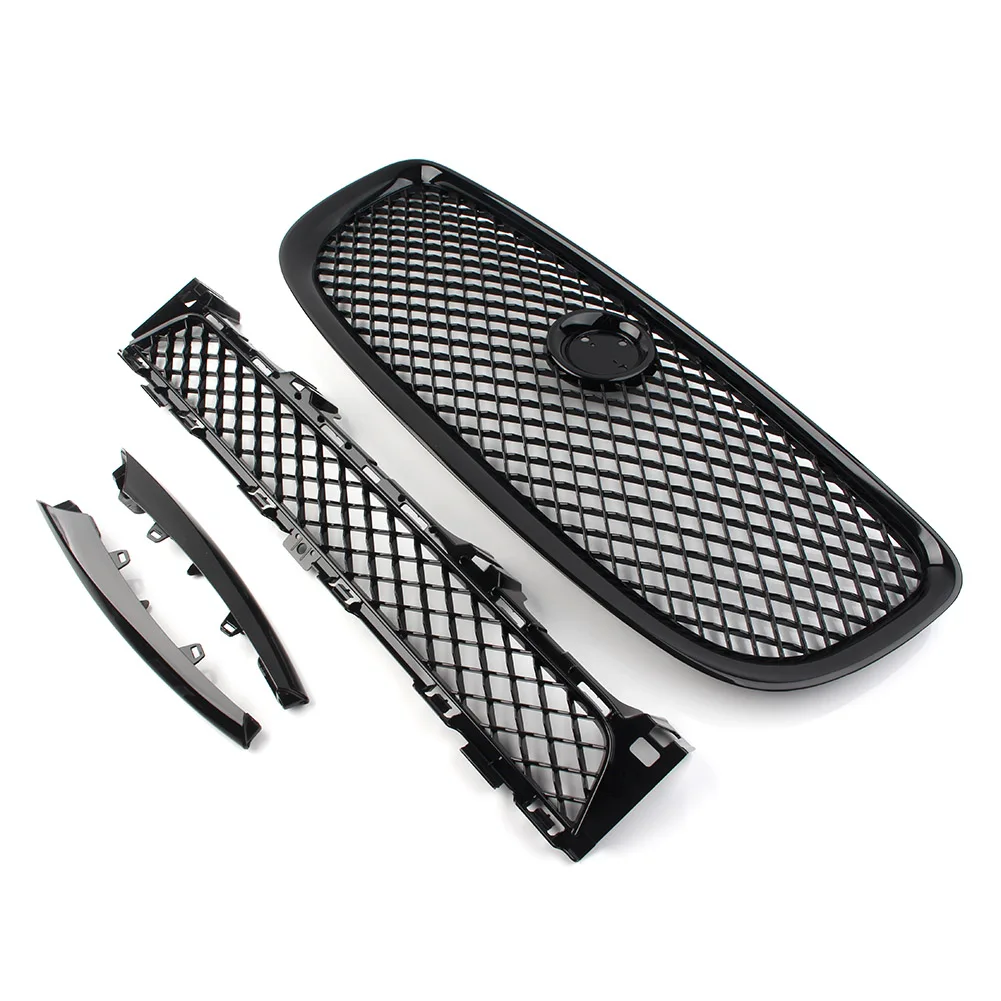 4 шт. глянцевый черный автомобильный передний бампер решетка верхняя + нижняя