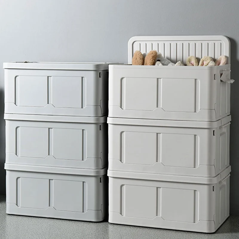 

Large Capacity Storage Box Folding Plastic Storage Organizer For Clothes Toy Food Sundries Stackable Boxes For Storage