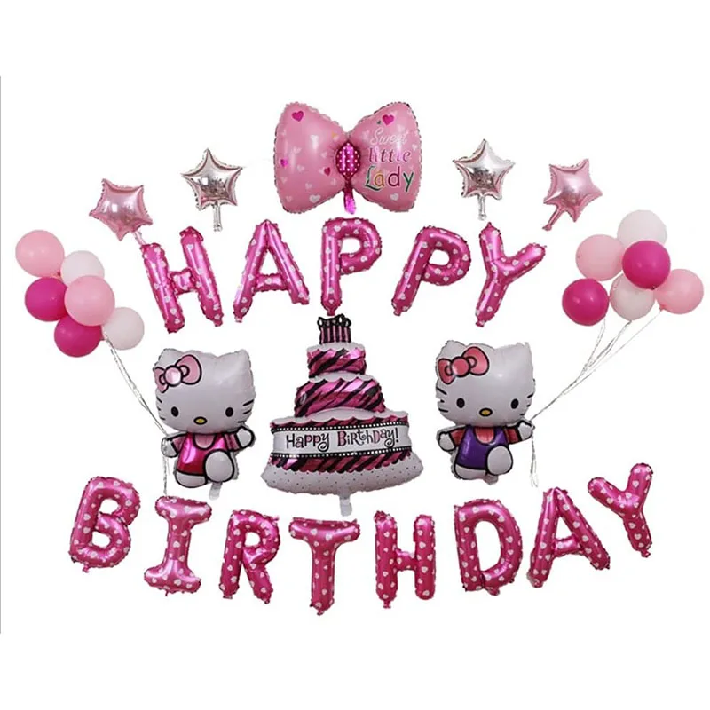 

1 set kitty balloon pink Color Birthday Decorations Medium Cartoon Wedding Birthday Party Decoration Inflatable Air Balloon