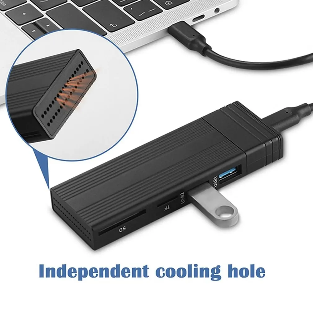 Фото Коробка для жесткого диска USB3.1, портативный концентратор TypeC, двойной протокол SATA/NVME, драйвер не требуется, совместимый корпус для жесткого диска, Прямая поставка №3