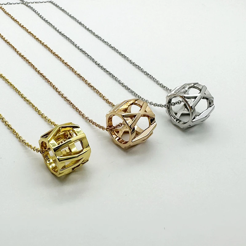 

Женское ожерелье из серебра 925 пробы, роскошные модные ювелирные изделия с вырезами и покрытием из 18-каратного розового золота, Фирменный подарок