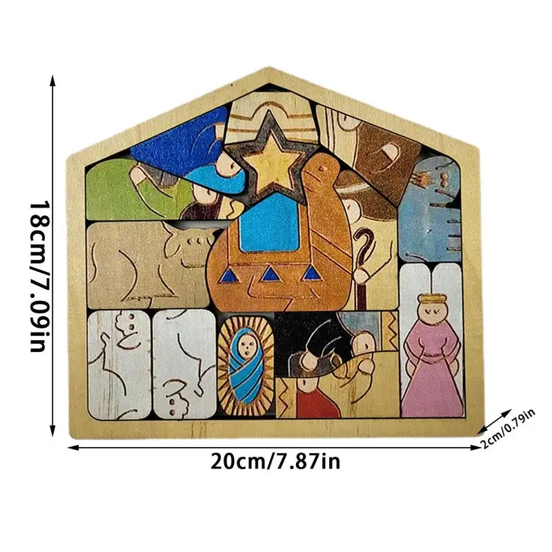 Деревянная статуя-пазл с Иисусом рождественские подарки праздничные украшения