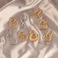 stainless steel earrings for women earring geometric circle pendant earring womens hoop earrings 2022 trend fashion jewelry gift