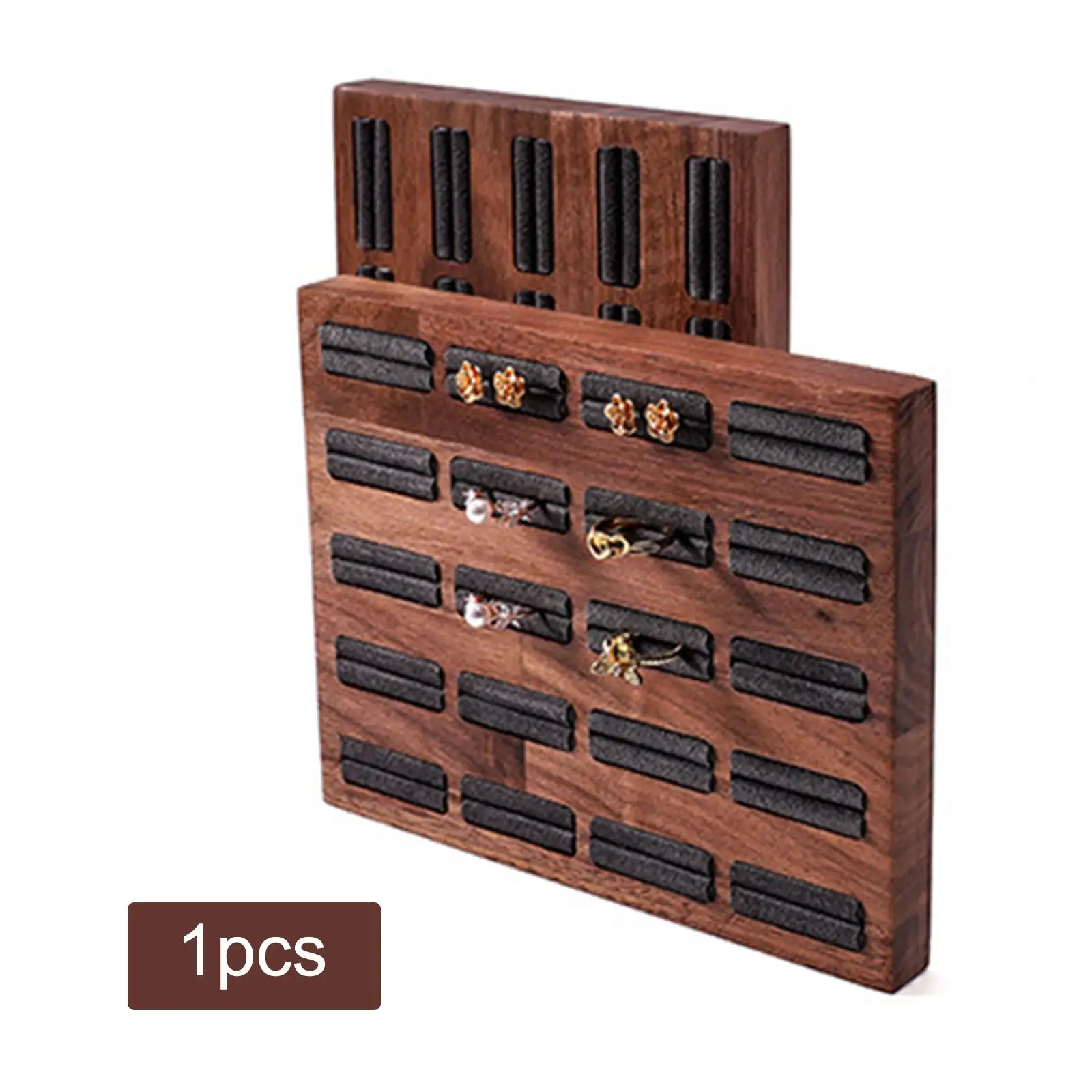 New Wooden Tray 20 Slots Ornament Display Box Jewelry Display Sheet Ear Stud for Ladies Girls Dresser Bedside Table Bedroom