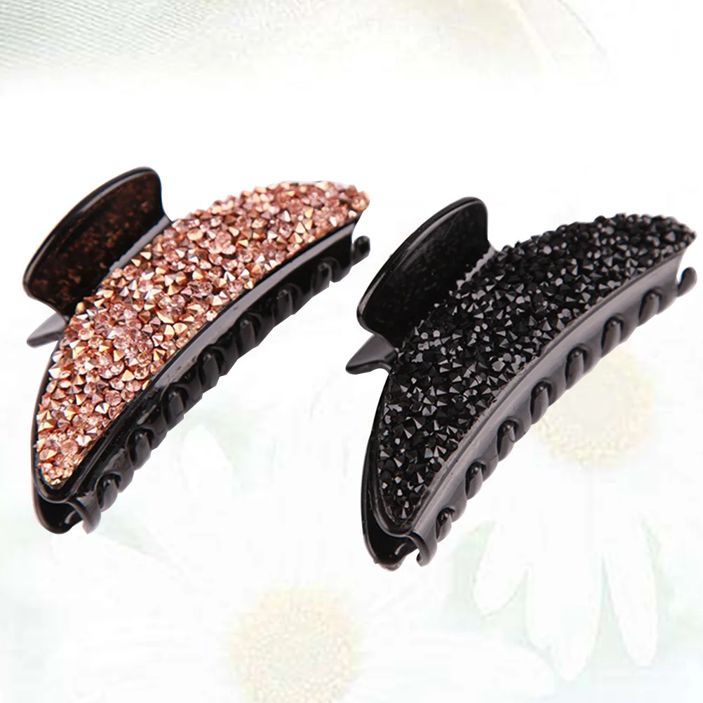

Hair Clips Claw Women Girls Big Banana Jeweled Claws Thin Fine Accessories Thick Crystal