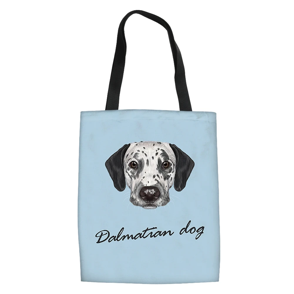 Lovely Dog Pattern Portable Shopping Bag Fashion Outdoor Travel Handbag Lightweight Adult Women Bolso De Mano