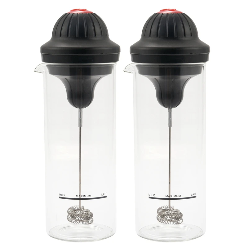 

2X Milk Frother Electric Foamer Coffee Foam Maker Milk Shake Mixer Battery Milk Frother Jug Cup