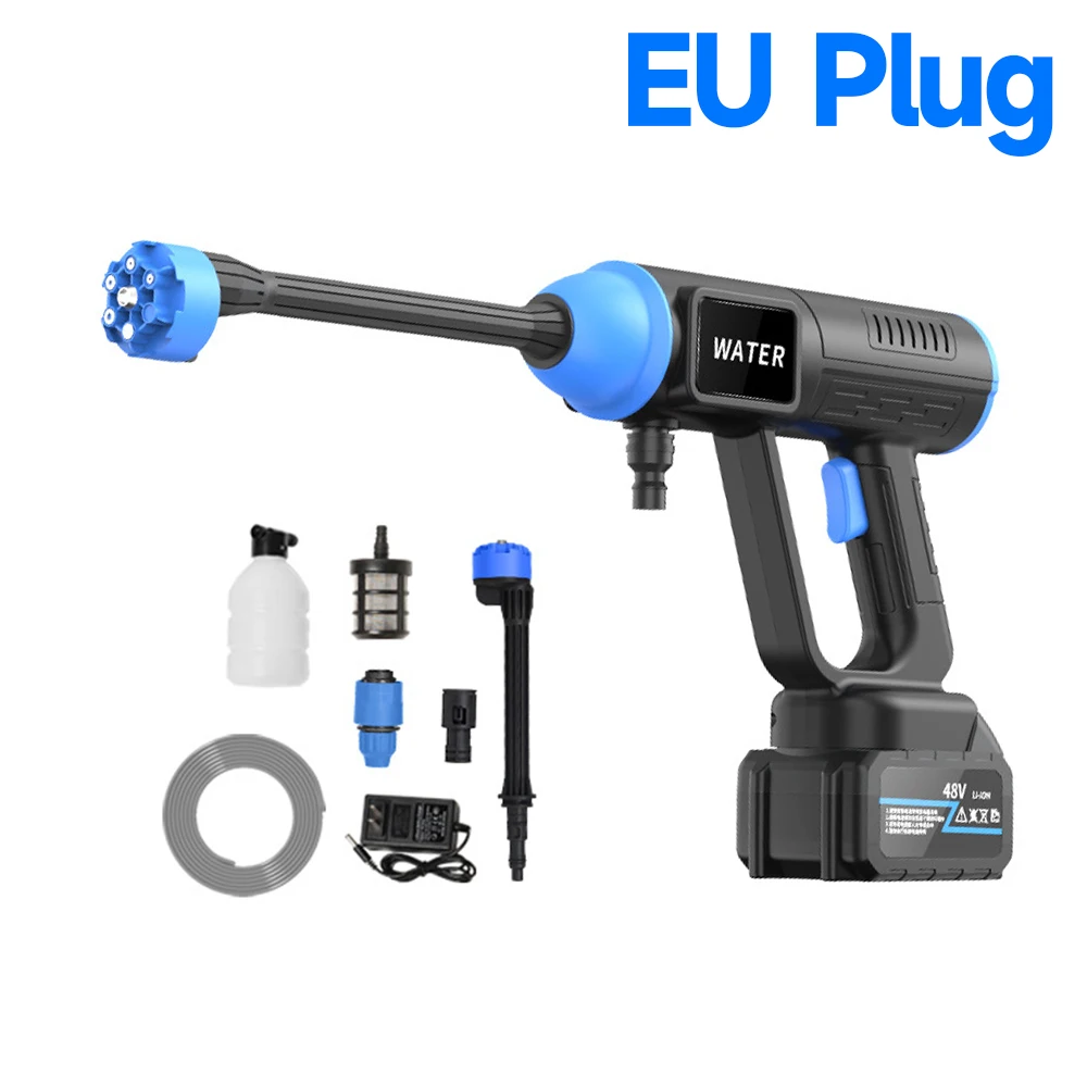 

High Pressure Cordless Car Wash Cleaning Gun 1000W Brushless Electric 30000mAh Car Wash Water Gun Car Home Wash Machine