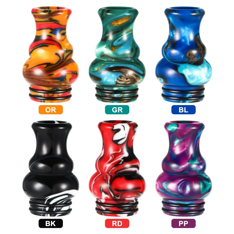 

810 Drip Tips Epoxy Resin Drip Tip Double Gourd Color Banner Mouthpieces for 810 Thread Vape Atomizers Dripping Mouth
