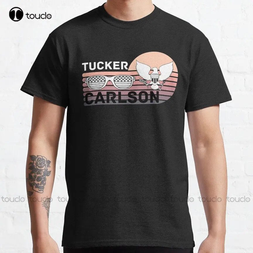 

Классическая футболка Tucker Carlson, женская рубашка на заказ, Футболки унисекс с цифровой печатью для подростков, креативная забавная футболка, индивидуальный подарок