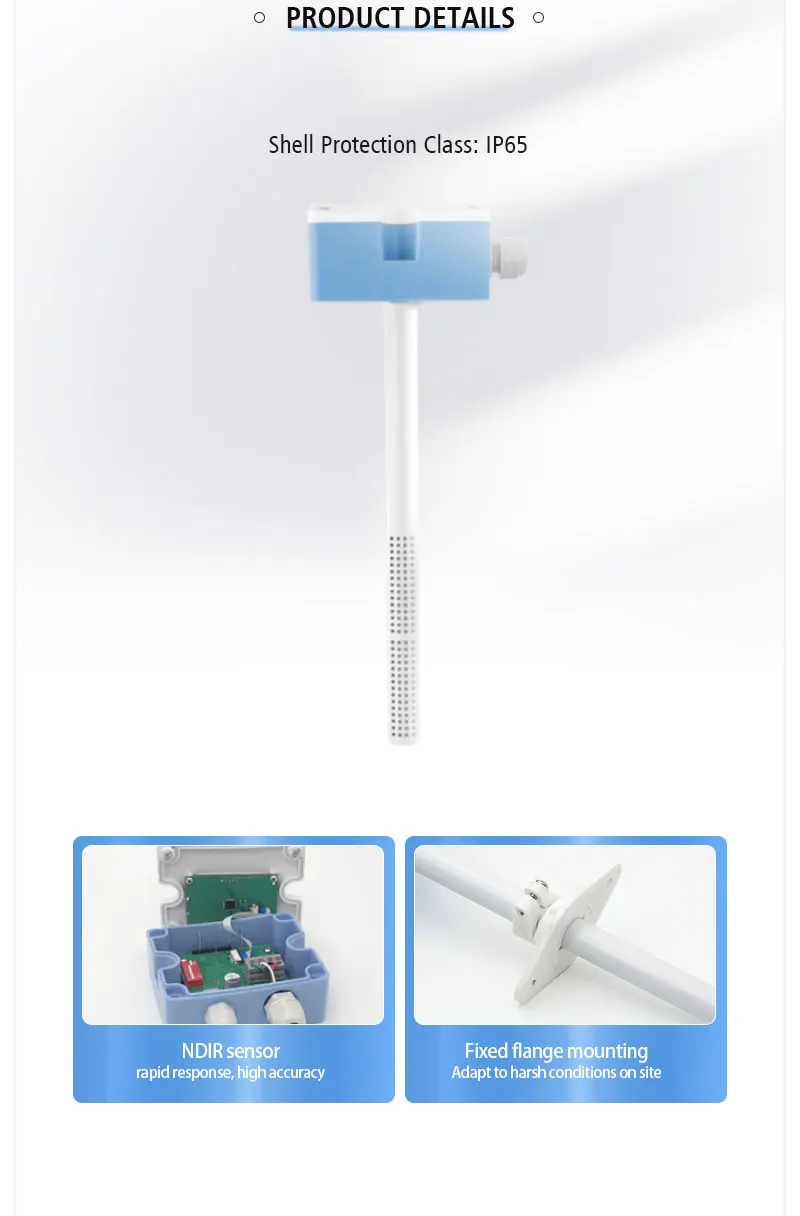 Канальный тип LEFOO IP65 4-20 мА датчик детектора углекислого газа CO2 контроля