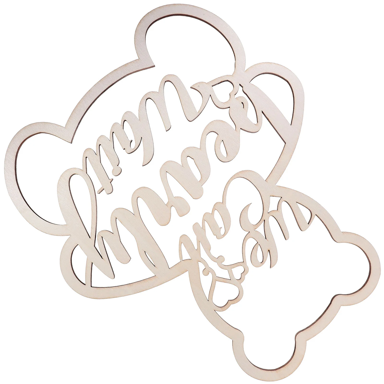 

Baby Photo Props Shower Decors Bear Shape Sign Letter Hollow Wood Can Bearly Wait Decorations Wooden Bathroom