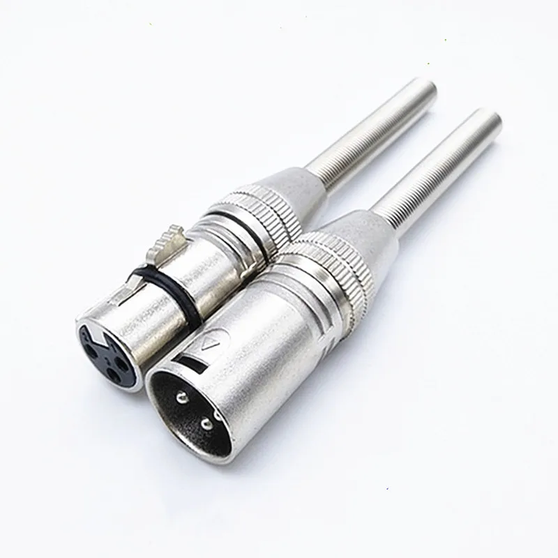 

3-контактный разъем Xlr, штекер, длинная пружинная защита, никелированный разъем Xlr Cannon, гнездовой разъем для адаптера кабеля микрофона