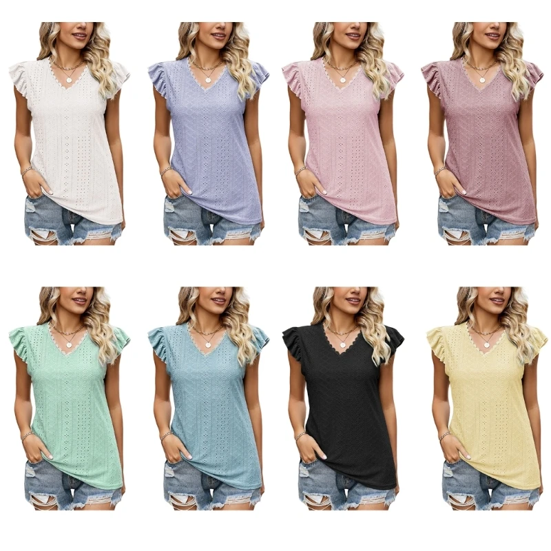 

Женская Кружевная туника с V-образным вырезом и рукавом-крылышком