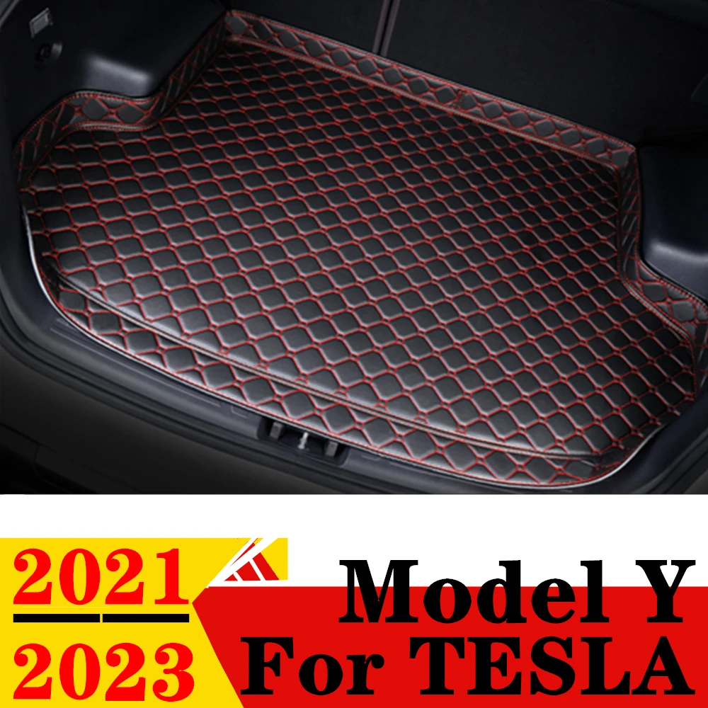 

Car Trunk Mat For Tesla Model Y 2021 2022 23 High Side Waterproof Rear Cargo Cover Carpet Pad AUTO Tail Accessories Boot Liner