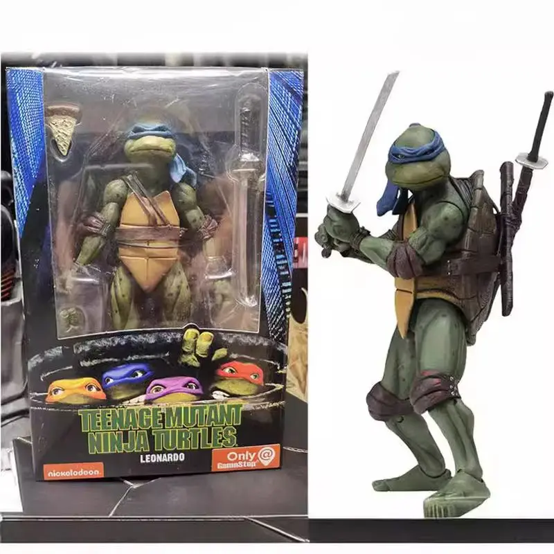 Фото Новая коллекционная фигурка Neca Leonardo из фильма 1990 года, лимитированная серия, 18 см, подвижная, для декора и подарков №2
