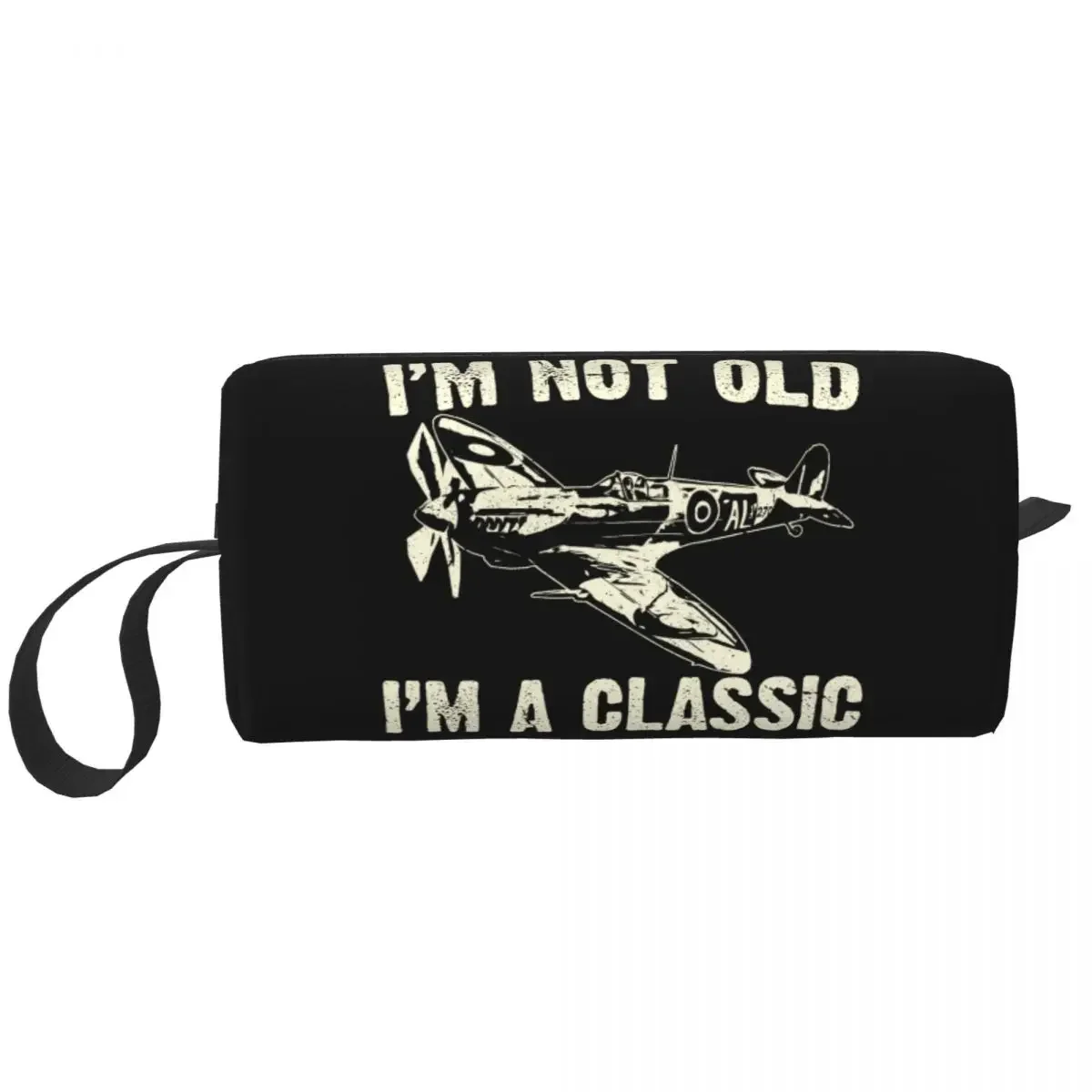 

Aircraft Plane Spitfire Cosmetic Bag Women Capacity Supermarine Fighter Plane WW2 War Pilot Makeup Case Storage Toiletry Bags