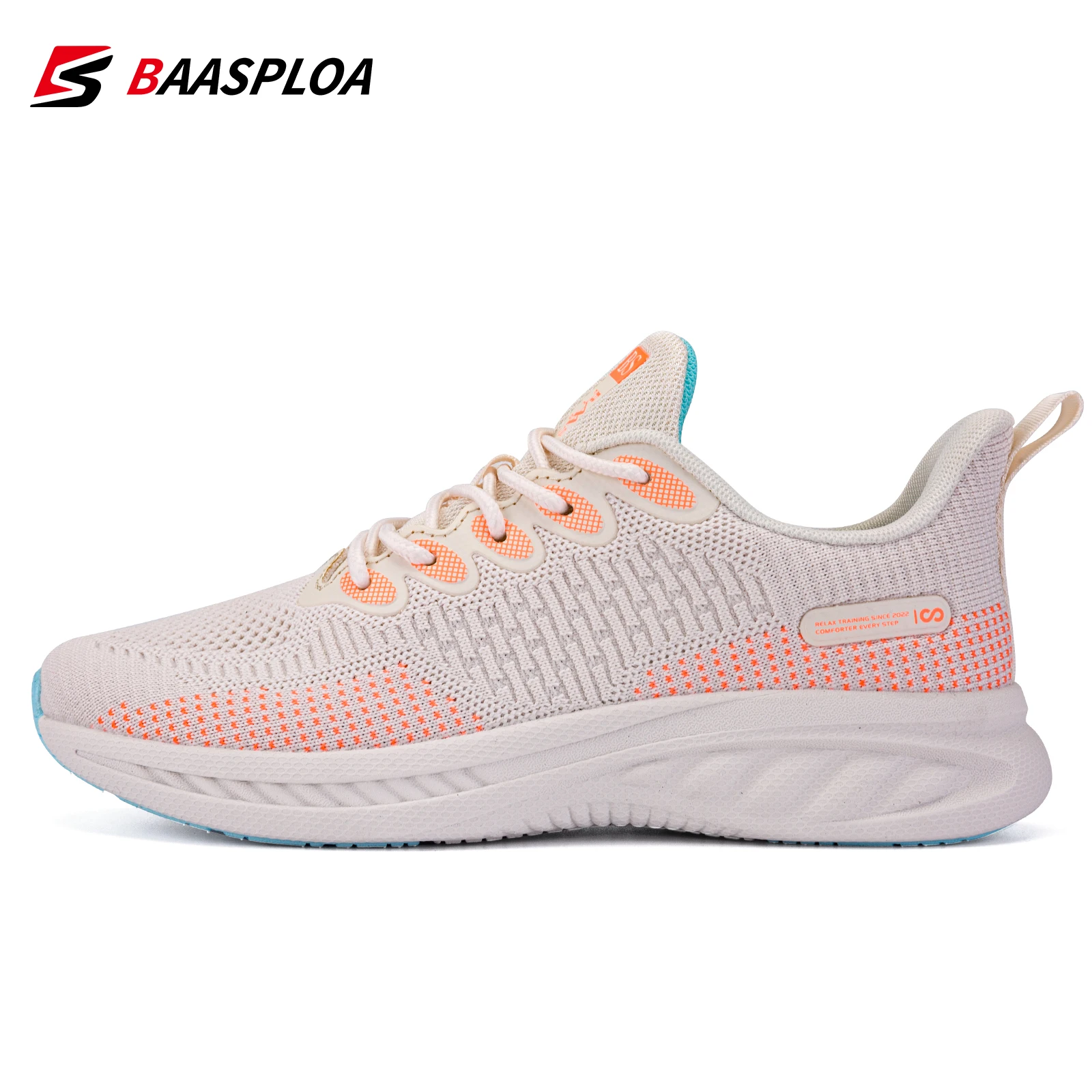 Baasploa Fashion Women Sneakers Comfortable Knit Running Shoes Female Tenis Sneaker Lightweight Walking Sports Shoes 2022 Spring