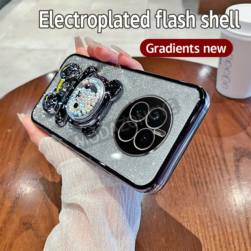 Чехол для Huawei Mate 50 мягкий силиконовый Блестящий ударопрочный гальванический