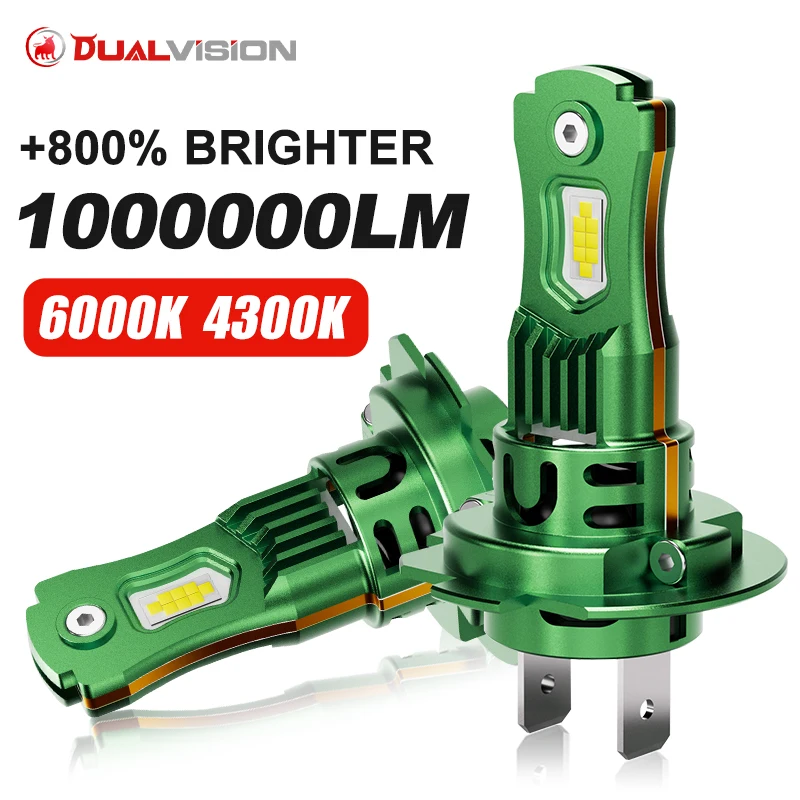 

H7 Светодиодные лампы для фар CANBUS Lights H1 H4 H11 9005 9006 Мини-лампа 1:1 7535 CSP Беспроводной автомобильный светодиод с вентилятором Plug&Play 4300K 6000K