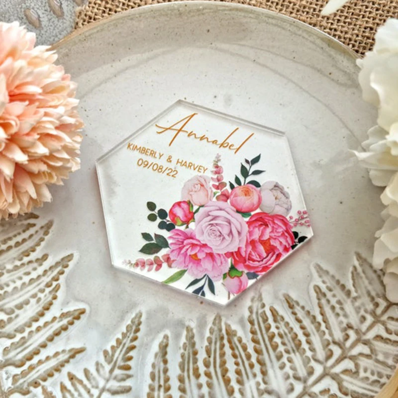 

20 шт., свадебное украшение с именем гостей