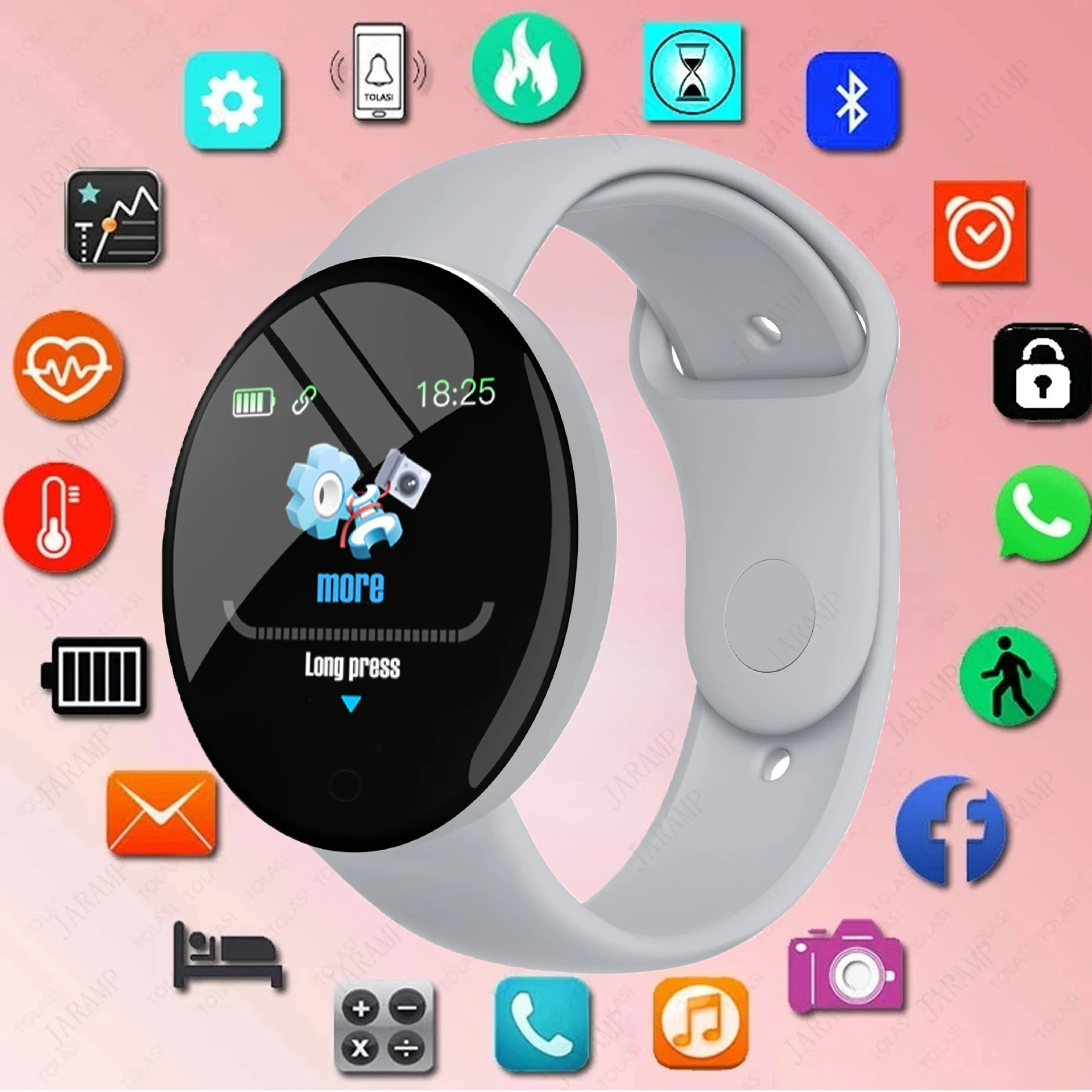 

Новинка 2022, умные часы D18 для мужчин и женщин, Bluetooth, пульсометр, фитнес-трекер, спортивные часы, умный Браслет для Apple Xiaomi