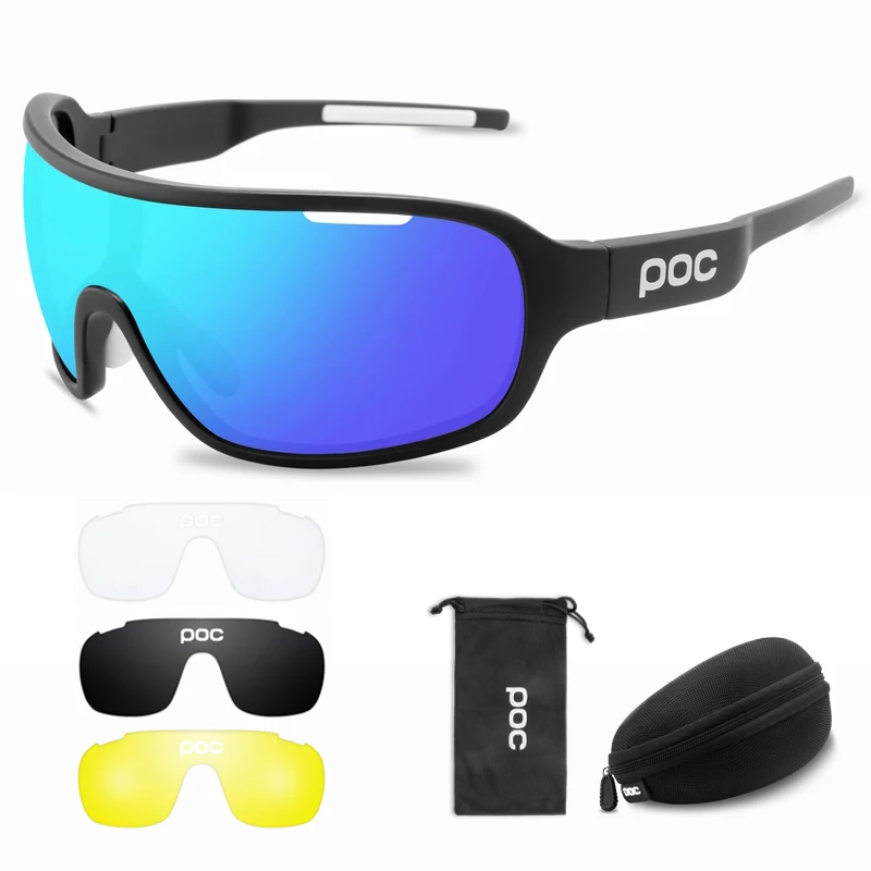 

POC AIM 4 Lens Cycling Sunglasses Sport Road Mountain Bike Glasses Men women Eyewear Goggles eyeglass Gafas Ciclismo