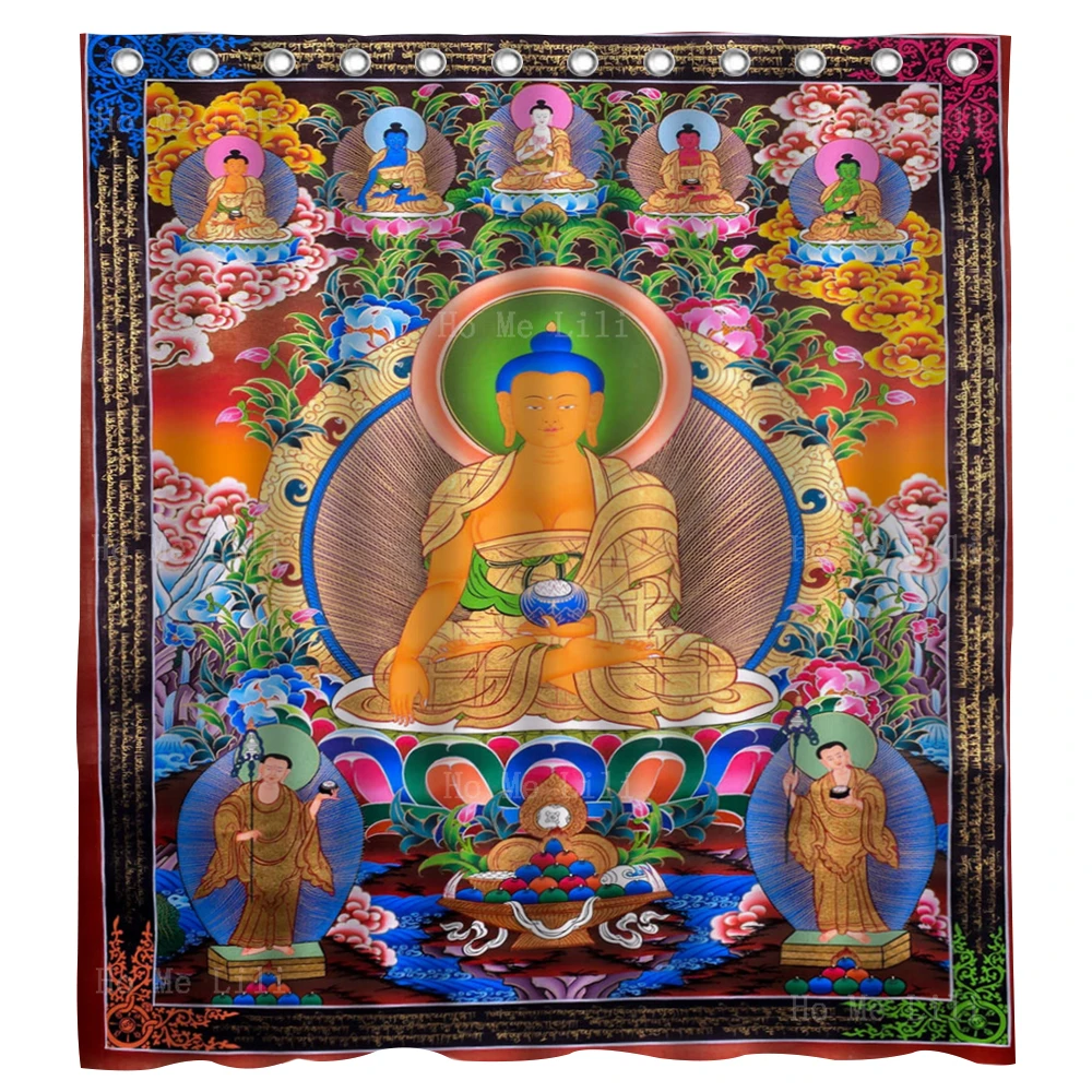 

Buddhist Art Shakyamuni Buddha Thangka Zazen Meditation Waterproof Shower Curtain By Ho Me Lili For Bathroom Decor