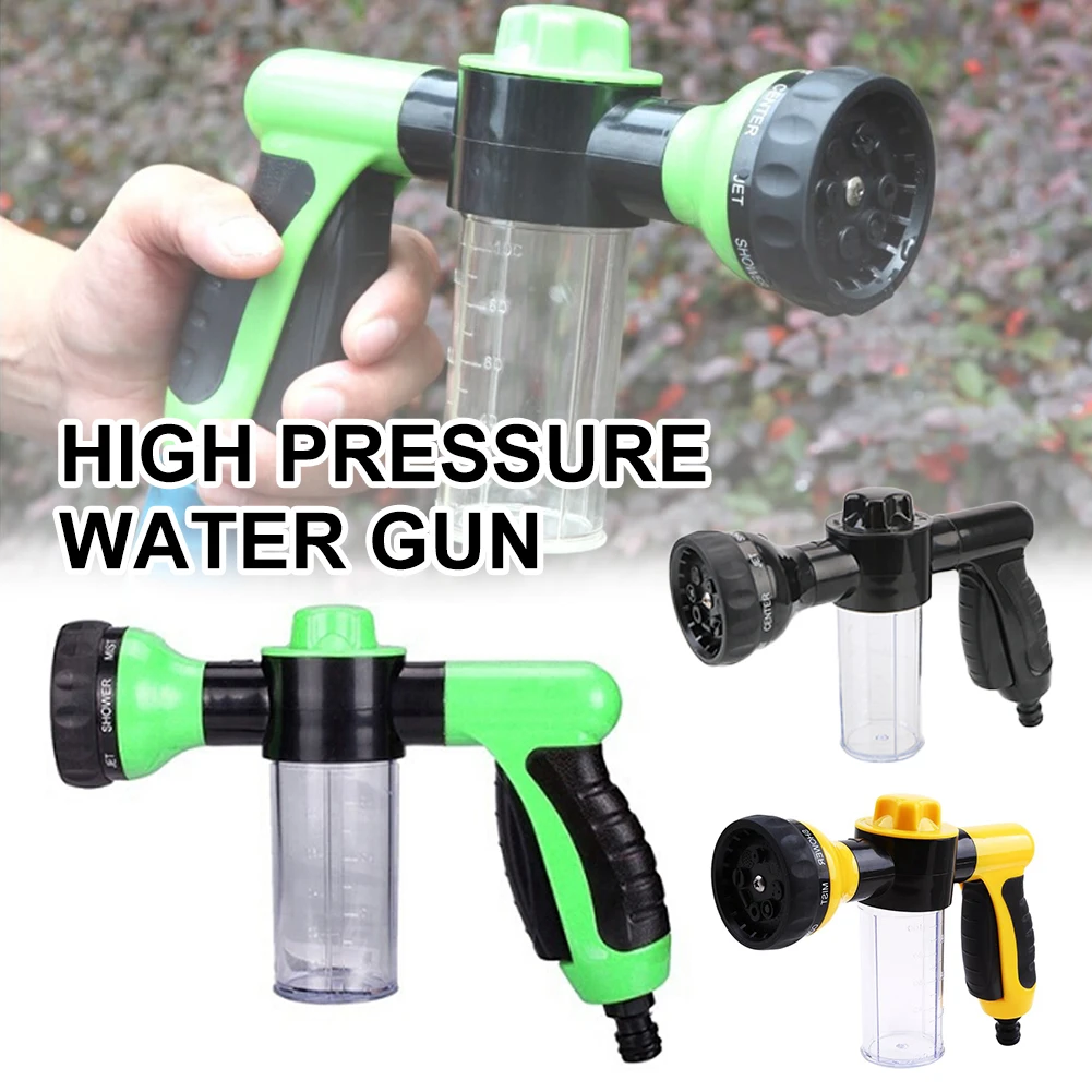 

Garden Hose Nozzle with Scale Bottle High Pressure Hose Spray Nozzle 8 Way Spray Pattern Garden Water Gun for Car Wash Lawn