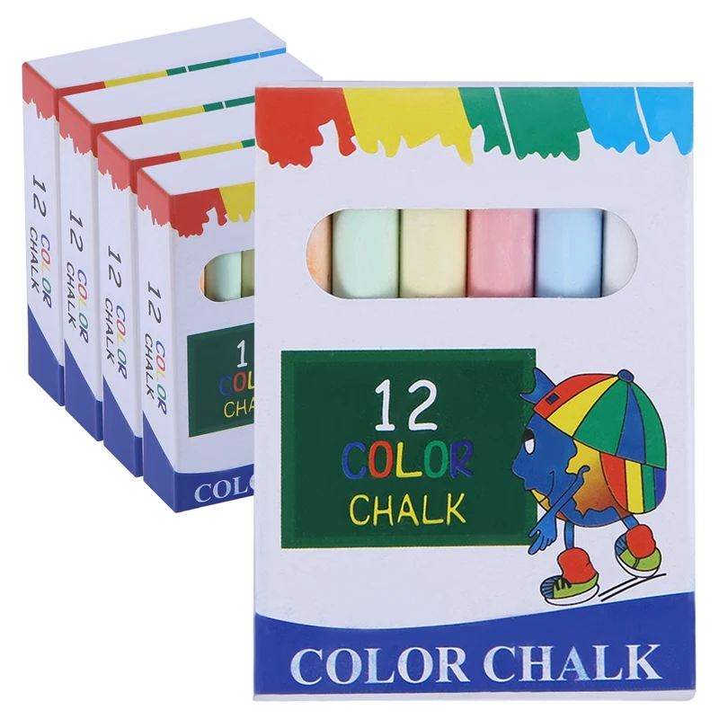

5 Pack Sidewalk Chalk For Kids Toddlers 60 Pcs Sidewalk Chalk Multicolor Washable Sidewalk Chalk Outdoor (Multicolor)