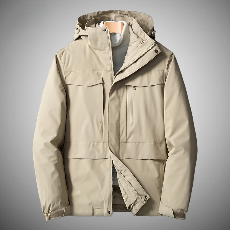 

Мужской пуховик с капюшоном, теплый пуховик с карманами разных цветов, Повседневная парка, 2022