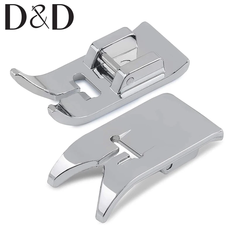 

2Pcs Universal Sewing Machine Presser Foot Straight Stitch Snap On Foot General Zig Zag Foot for Most Low Shank Sewing Machines