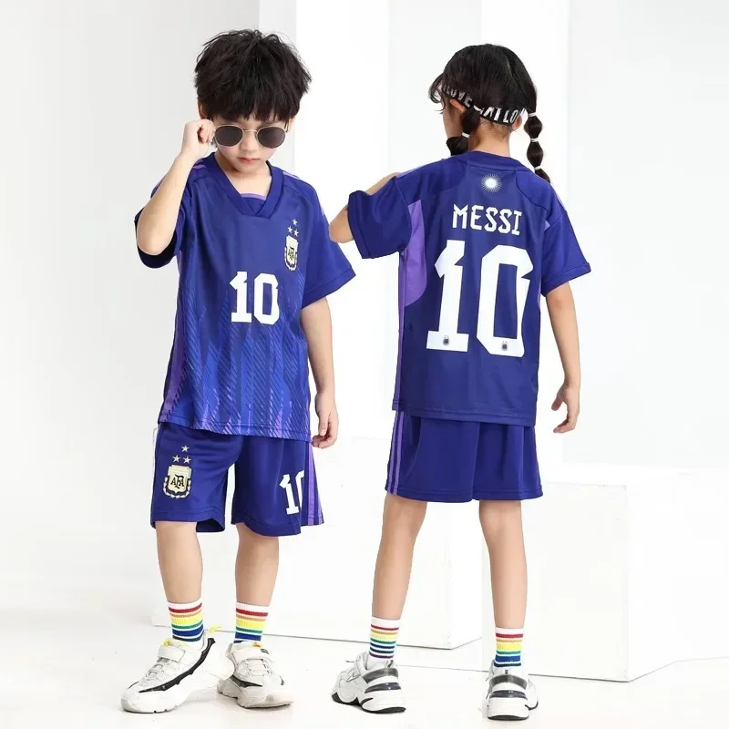 

Детская летняя Футбольная форма для мальчиков и девочек, быстросохнущая Влагоотводящая дышащая спортивная одежда, Детский Повседневный комплект одежды