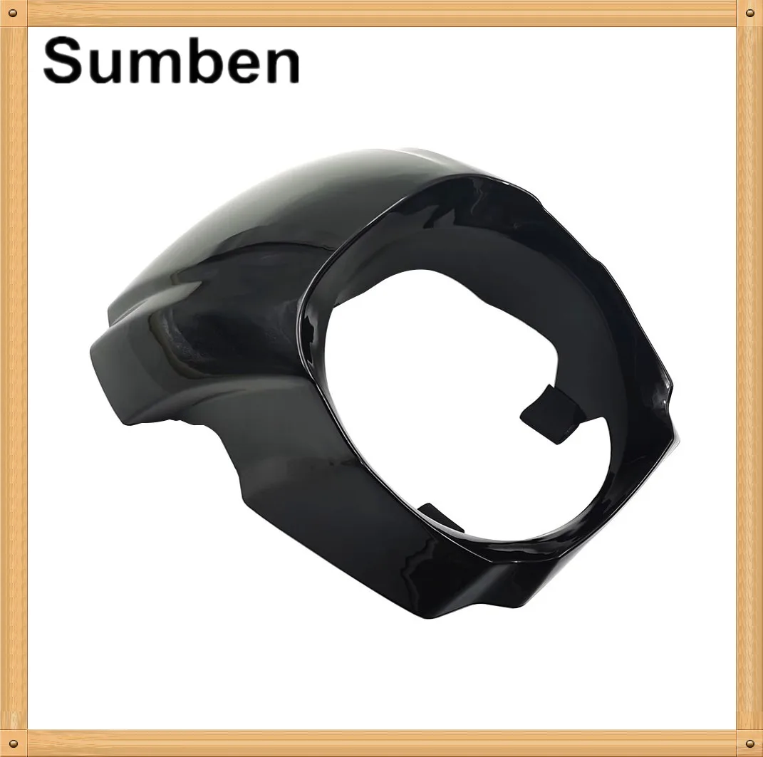 Глянцевая черная Защитная крышка для фар маска с крепежным элементом Harley Softail