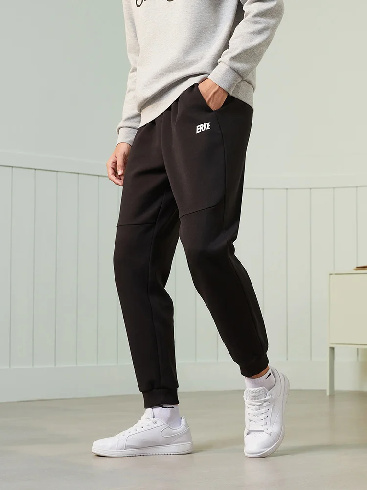 

Спортивные брюки, новинка, осенние мужские брюки, трикотажные повседневные укороченные брюки с завязкой на щиколотке, мужские модные спорт...