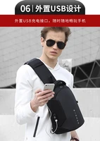 new mens chest bag fashion diagonal bag mens shoulder bags in europe and america usb rechargeable chest bag
