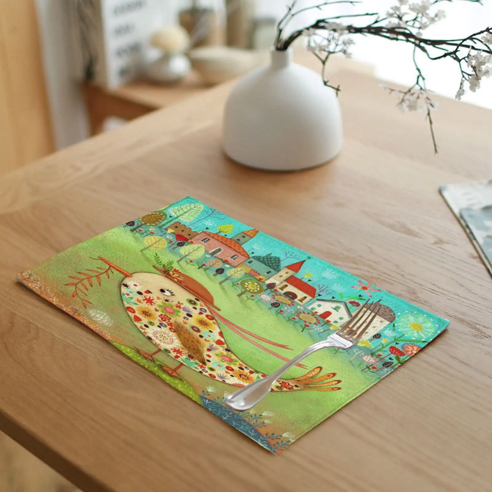 

Симпатичные кухонные салфетки, цветные квадратные салфетки для обеденного стола, набор столовых приборов для обеденного стола