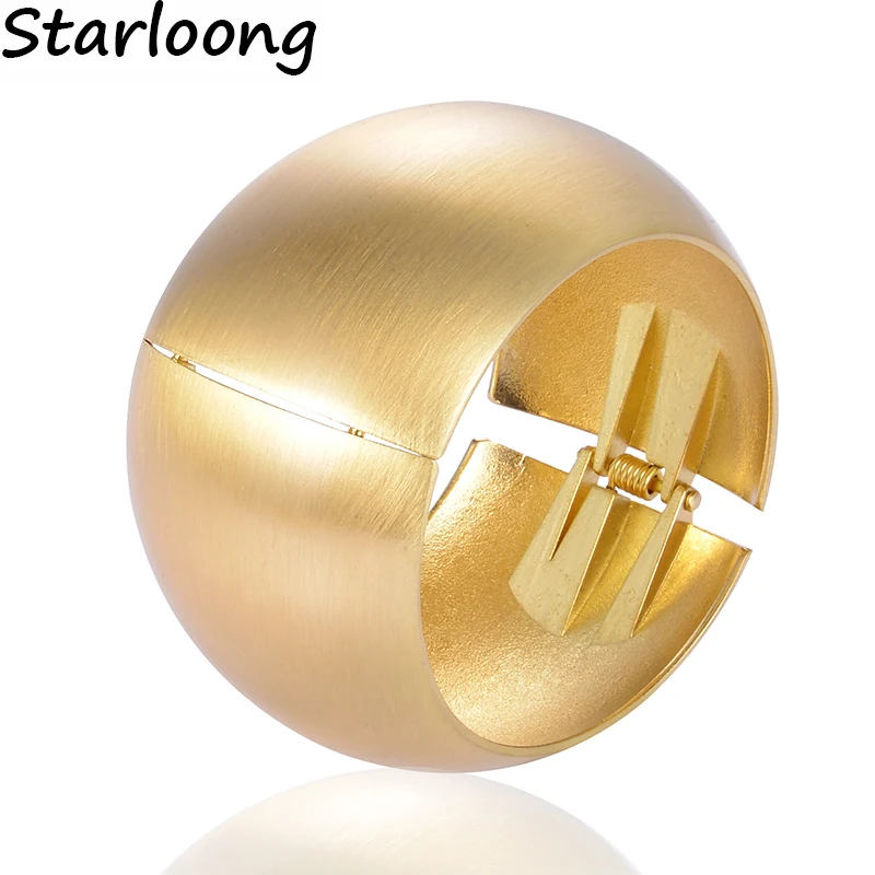 Luxury Pulseiras Feminina oval Drawing party graceful opened Gold-color Cuff wristband Bangle for women Pulseras Bijoux Jewelry