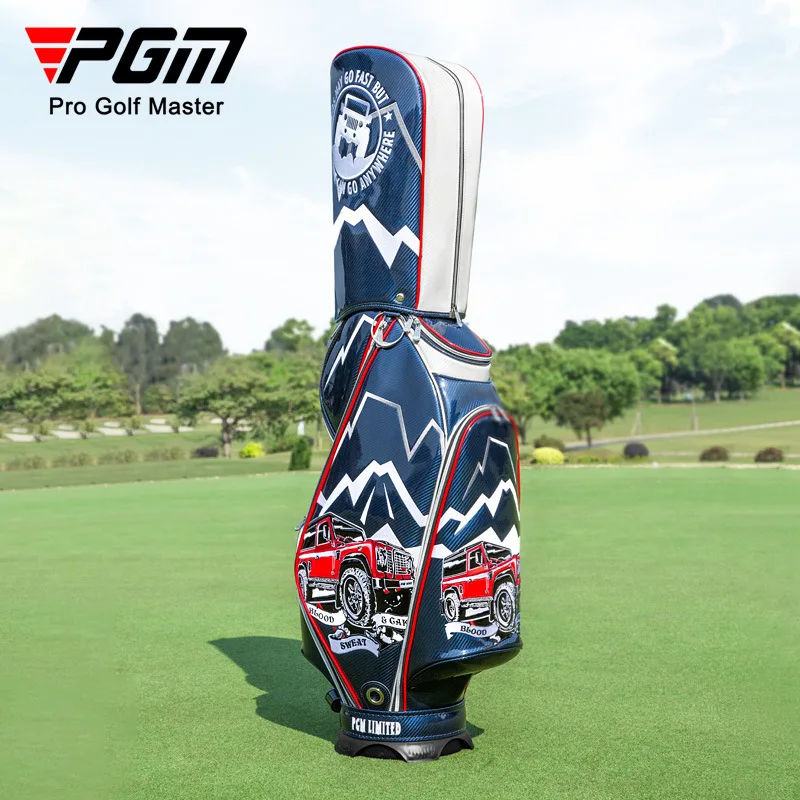 2022 NEW PGM  Luxury Men Golf Bag Standard Bagpack Can Hould 13pcs Clubs Waterproof Crystal Leather 3D Embroidered QB112