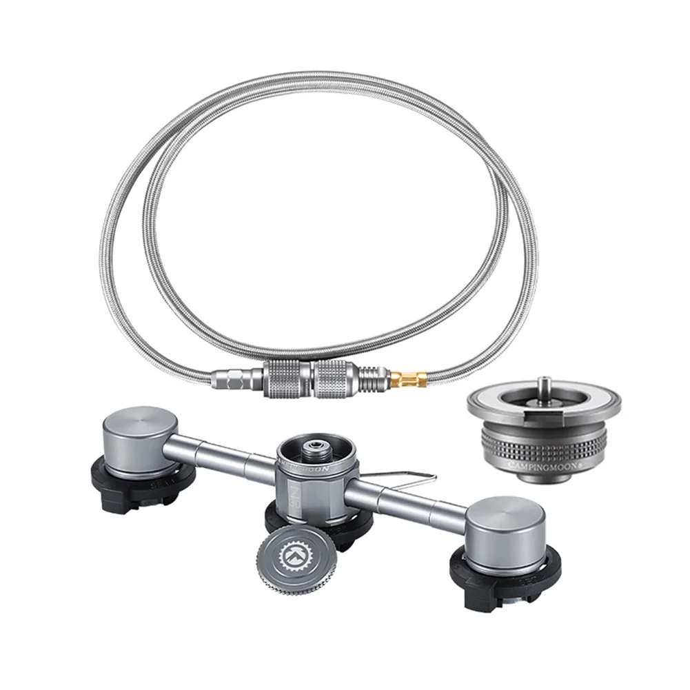 

CAMPINGMOON 3 In1 Butane Adapter Extension Hose Split Furnace Adapter Gas Cartridge Head Conversion Nozzle Bottle Type Butane