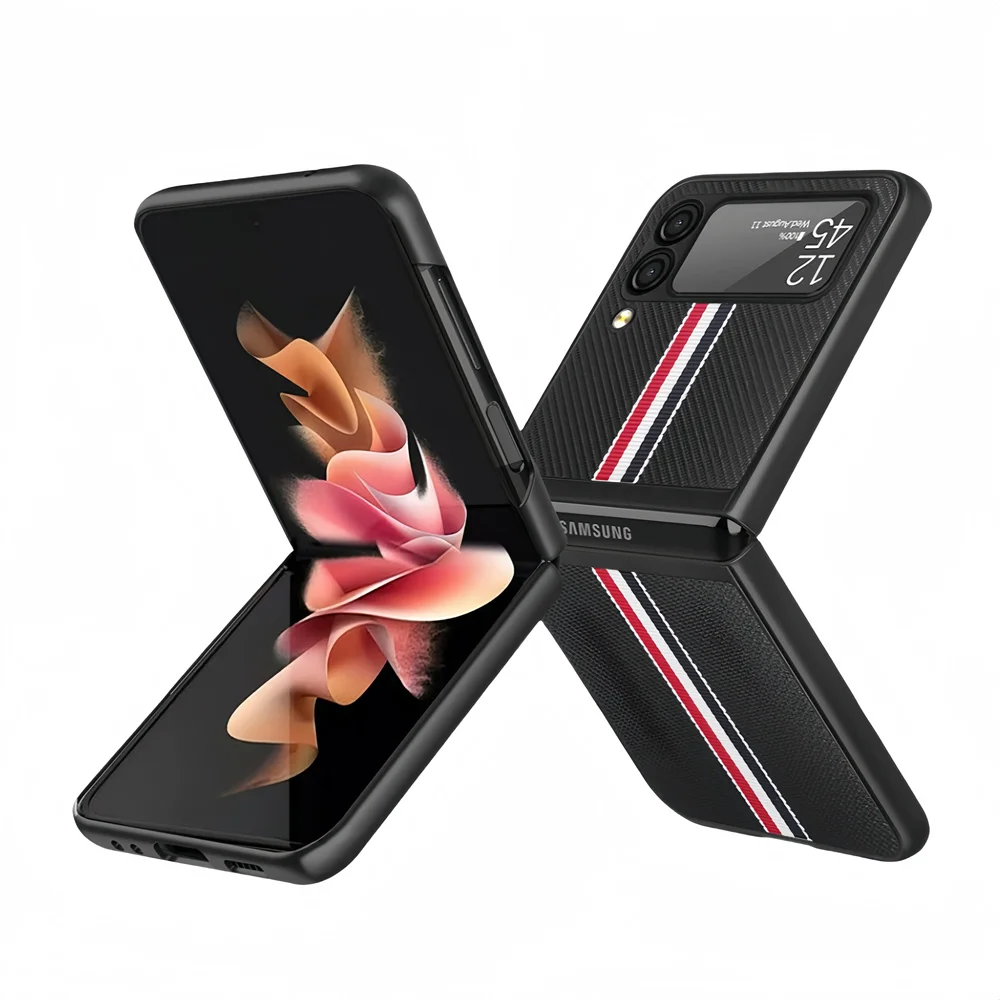 Складной чехол из углеродного волокна для Samsung Z Flip 4 3 Galaxy Flip4 Flip3
